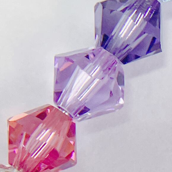 VTG Artisan Sterling Silver Swarovski Colorful Crystal Dangle Earrings Handmade - Picture 4 of 13